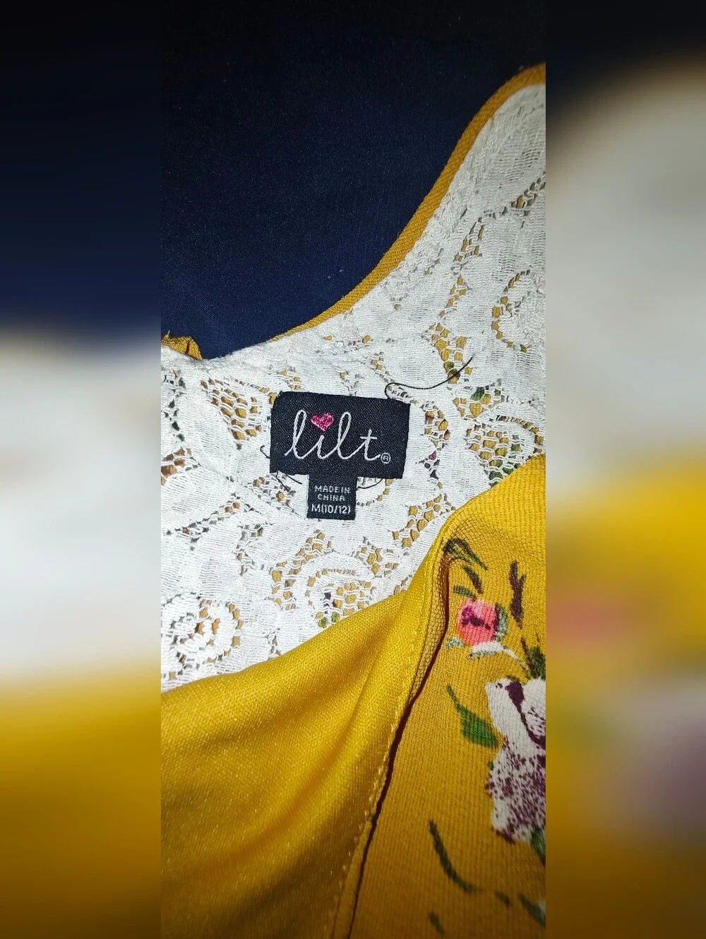 Lilt Girls Yellow Floral 2pc Set Sleeveless Top With Lace Back & Shorts